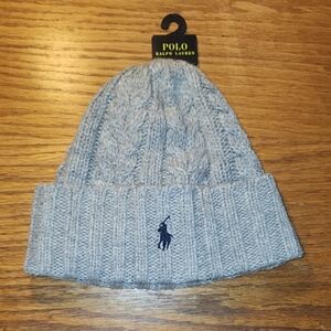 Ralph Lauren Heather Gray Knit Beanie